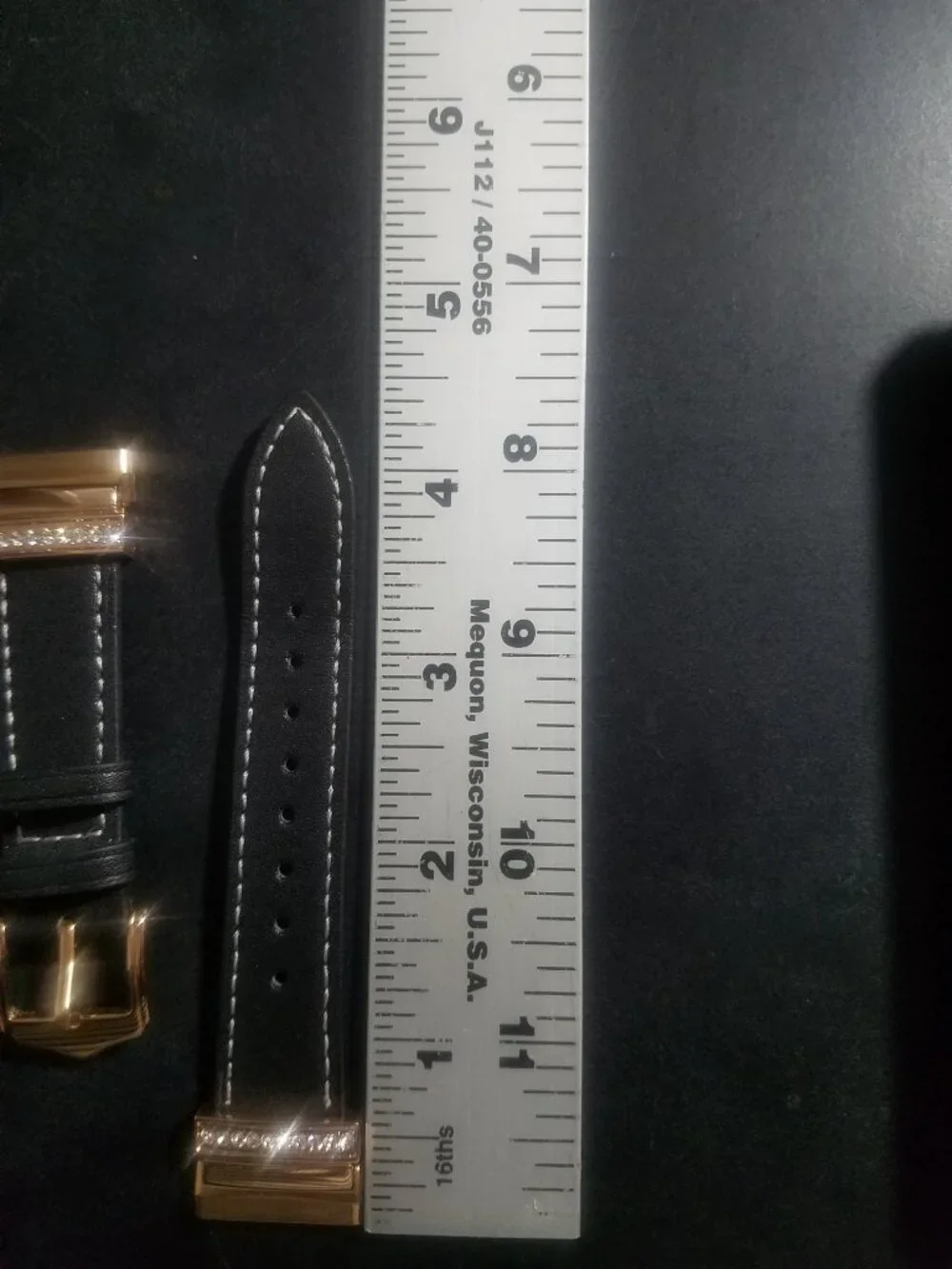 Replacement Black Leather Watch Band with Rose Gold DiamondsFitbit Versa 3 Or 4
